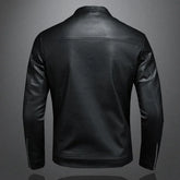 Men's Spring Autumn PU Leather Jacket – Stand Collar Slim Fit Motorcycle Biker Coat - Himpall